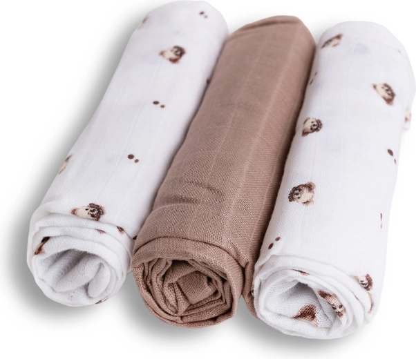 Babymatex bamboo muslin cloths bear 70 × 70 cm (3 pcs)