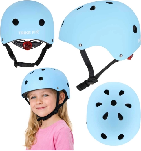 Otroška kolesarska čelada Trike Fix z LED-lučko M 55–58 cm – Svetlo modra