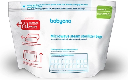 BabyOno sterilizacijske vrečke za mikrovalovno pečico, 5 kos