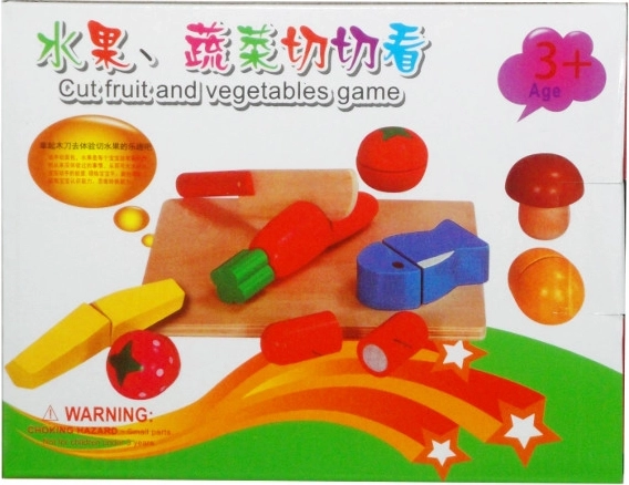 Lesena sadna in zelenjavna set za rezanje s prkencem in nožem