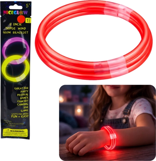 Trojni fluorescenčni svetleči zapestni trak Glow Stick 20 cm