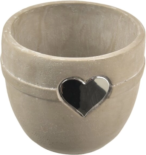 Betonski cvetlični lonec v obliki srca, siv 15 × 15 × 13 cm