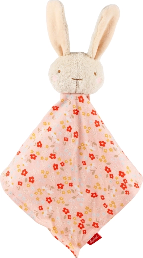 Prvi ninica – udobna tolažilna krpica zajček rožnat 32 cm Sigikid