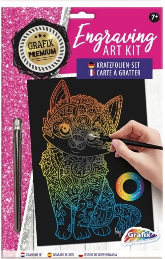 GRAFIX Rainbow Scratch Art Picture - Cat
