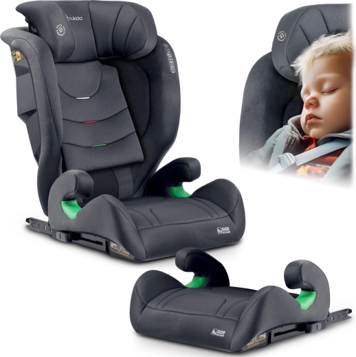 Otroški avtosedež Nukido Louis Soft siv 100–150 cm ISOFIX i-Size