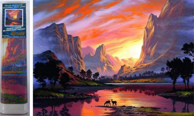 Slikanje z diamanti gorska dolina