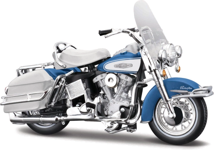 Maisto Harley-Davidson 1966 FLH Electra Glide modro-bel 1:18