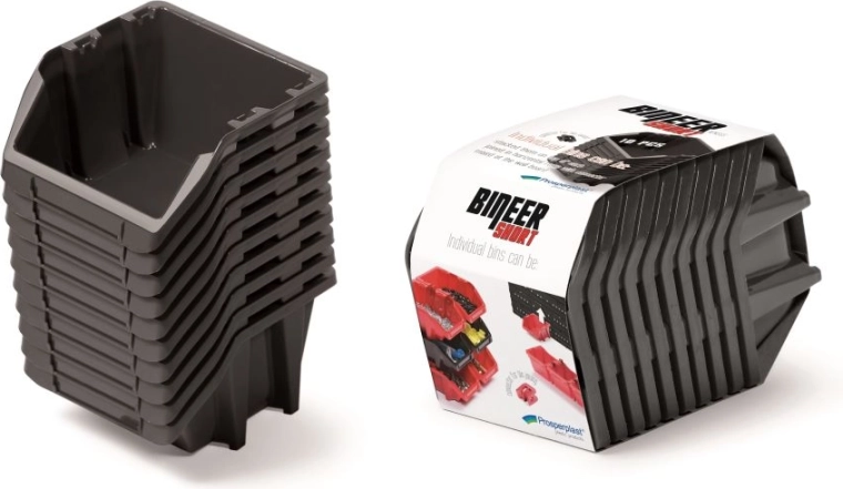 Set škatel za shranjevanje BINEER Short, 10 kosov, 180 × 98 × 118 mm, črna