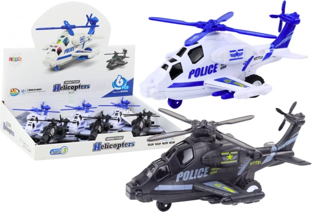 Policijski helikopter s frikcijskim pogonom, lučjo in zvokom