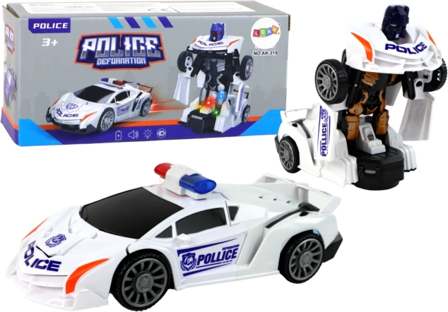 Beli policijski avto-robot 2v1 transformacija