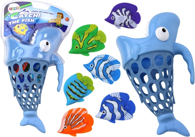 Koš za lovljenje ribic v vodi – moder morski pes