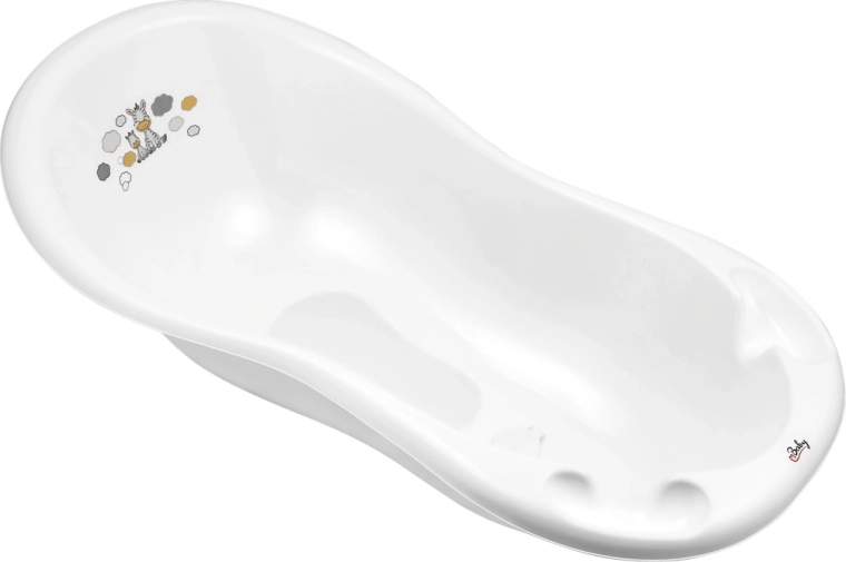 Maltex otroška banjica s čepom in proti zdrsu 100 cm – bela Zebra