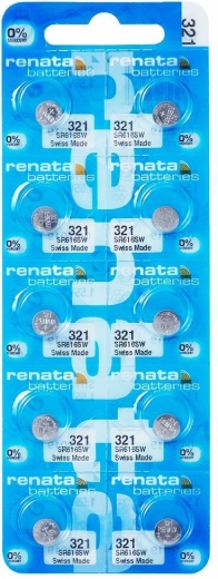 Renata 321 gumbna baterija 1,55 V 6,8 × 1,65 mm – pakiranje 10 kos