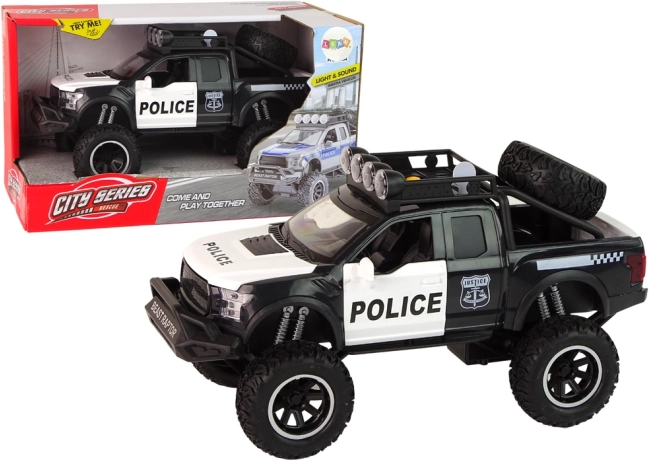 Terensko vozilo Raptor Police Black Odpirajoča se vrata Zvočne luči