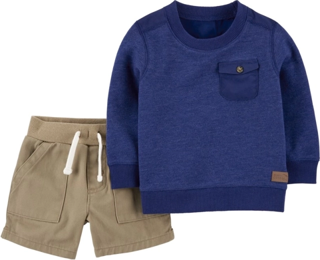 Carter's 2-piece sweater and shorts set for boys, blue, 6 months