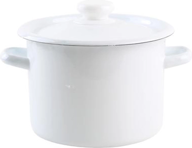 Emajliran lonec s pokrovom 3 l, bel