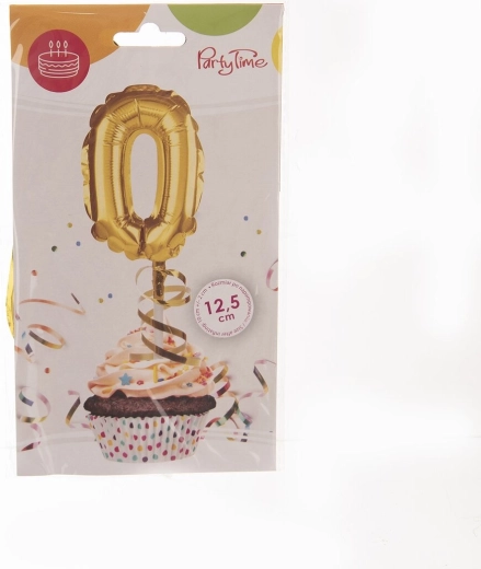 Folijski balon številka 0 zlat 12,5 cm