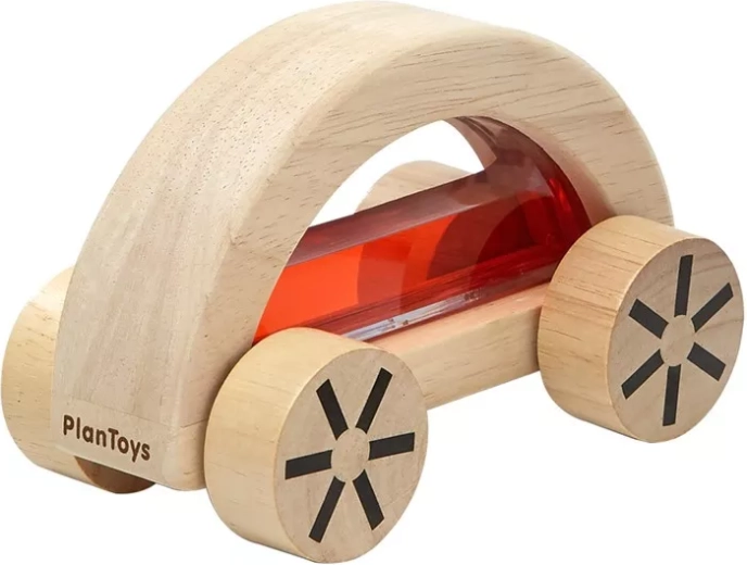 PlanToys leseni avtomobilček z vodo – rdeč