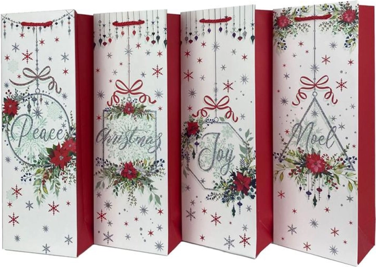 Božična darilna vrečka za vino