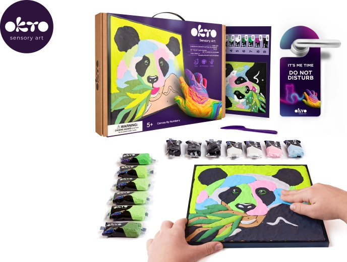 OKTO Panda likovni set za slikanje na platno 30x30 cm