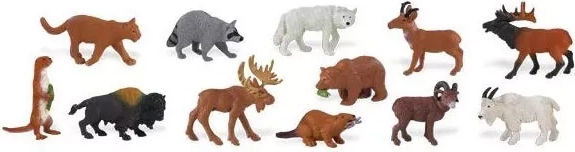 Safari Ltd živali Severne Amerike – komplet 48 miniatur