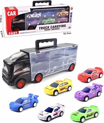 Tovornjak s 6 avtomobilčki in izvlečnim ročajem