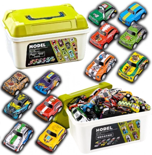 Set kovinskih avtomobilčkov v kovčku, barvita kolekcija 30 kosov