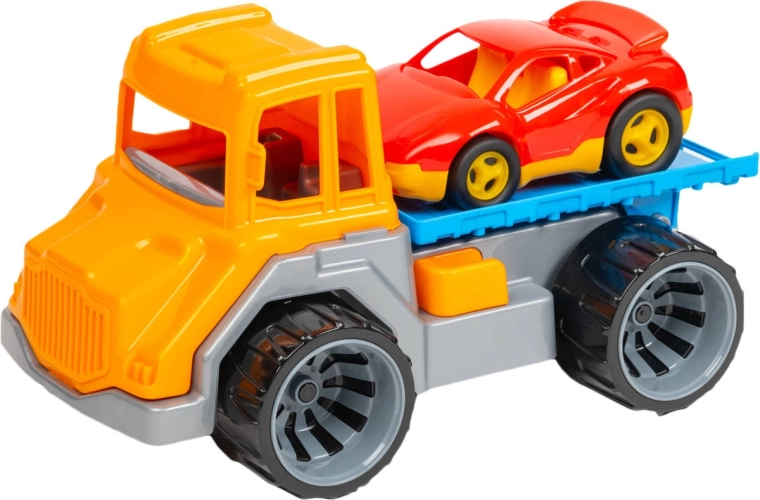 Sand play set with tow truck and small car - 1 set