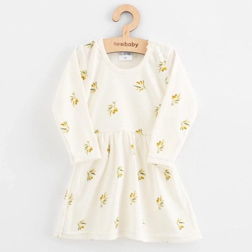 Children's Organic Cotton Long-Sleeve Dress New Baby Olives