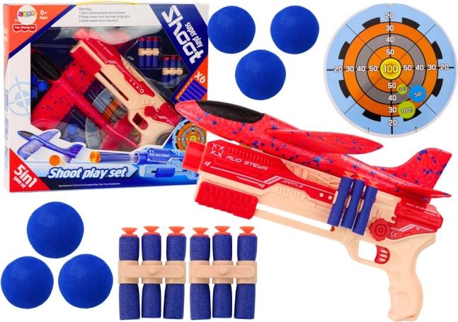 Penaški izstreljevalnik kroglic Aircraft Shield Set 5v1