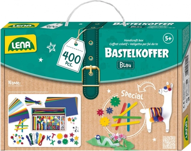 Lena ustvarjalni kovček za male mojstre, moder – 400 kosov