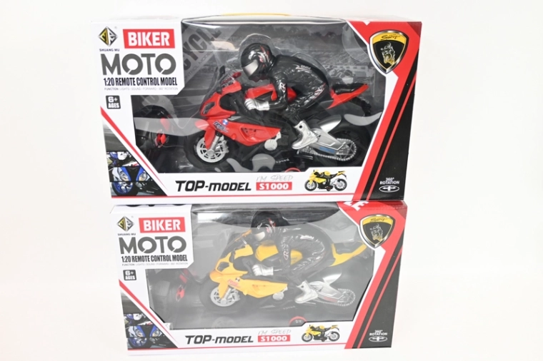 Radio-controlled motorcycle with charger