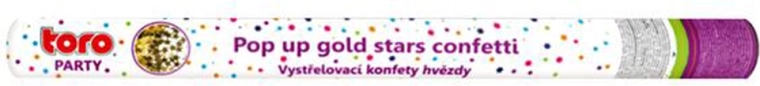 Izstrelitvene konfete 60 cm – zlate zvezdice