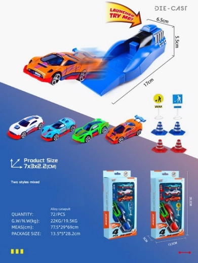 Izstreljevalni set kovinskih avtomobilčkov