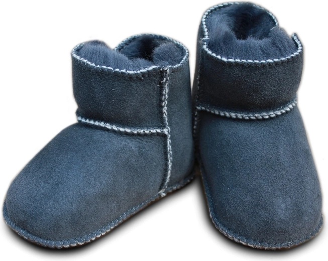 Eisbärchen sheepskin booties with Velcro fastening anthracite 22/23 - 1 piece