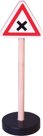 Leseni prometni znak - pozor križišče