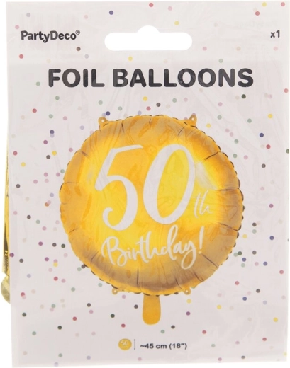 Folijski balon številka 50, zlat, 45 cm