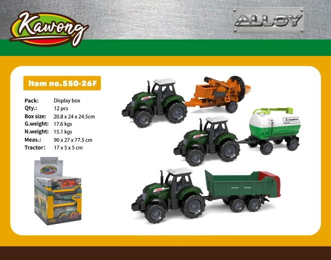 Traktor s kovinsko/plastičnimi dodatki 17 cm