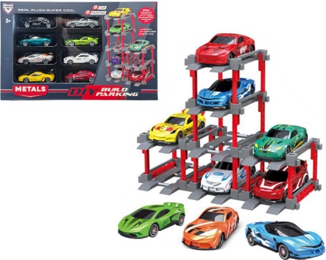 Večnadstropno parkirišče z avtomobilčki