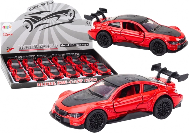 Kovinski športni avtomobilček 1:32 s frikcijskim pogonom – rdeč