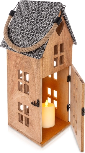 Leseni LED lampijon iz mangovega lesa 22 × 48 cm