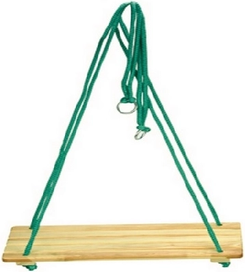 Wooden swing with large seat board Bączek