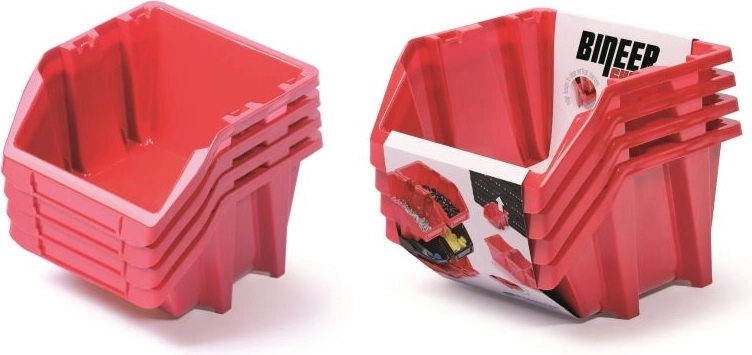 Set shranjevalnih škatel Bineer Short, 4 kosi, 272 × 238 × 236 mm, rdeča