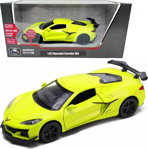 Kovinski model Chevrolet Corvette C8 Z06 s svetlobnimi in zvočnimi učinki 1:32