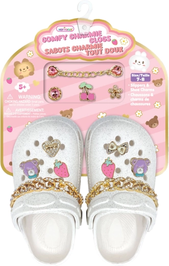White children’s sandals with decorative accessories (size 27–28)