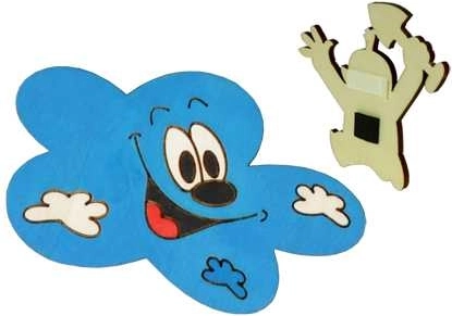 Lesena dekorativna magnetka Oblaček