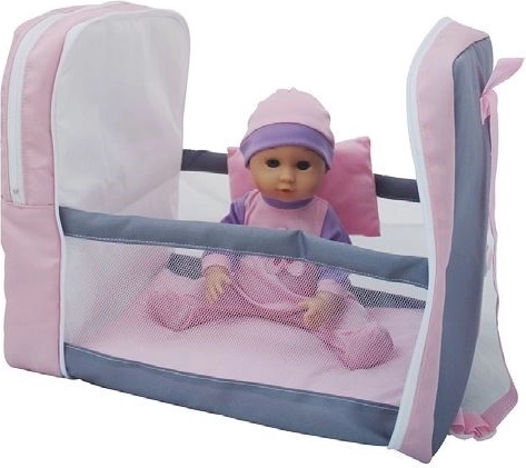 Punčka z nahrbtnikom in posteljico