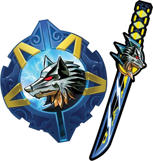 Pena meč in ščit samuraj – motiv volka