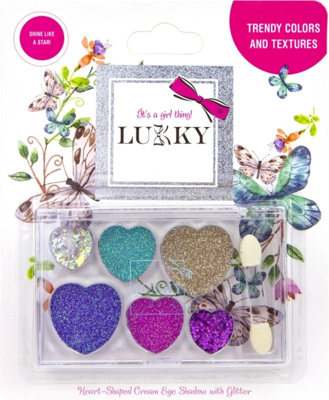 Kremna senčila za oči z bleščicami in čopičem za otroke