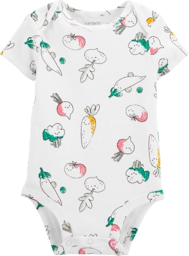 Carter’s otroško bodi s kratkim rokavom Ivory Vegetables, za deklice, vel. 56